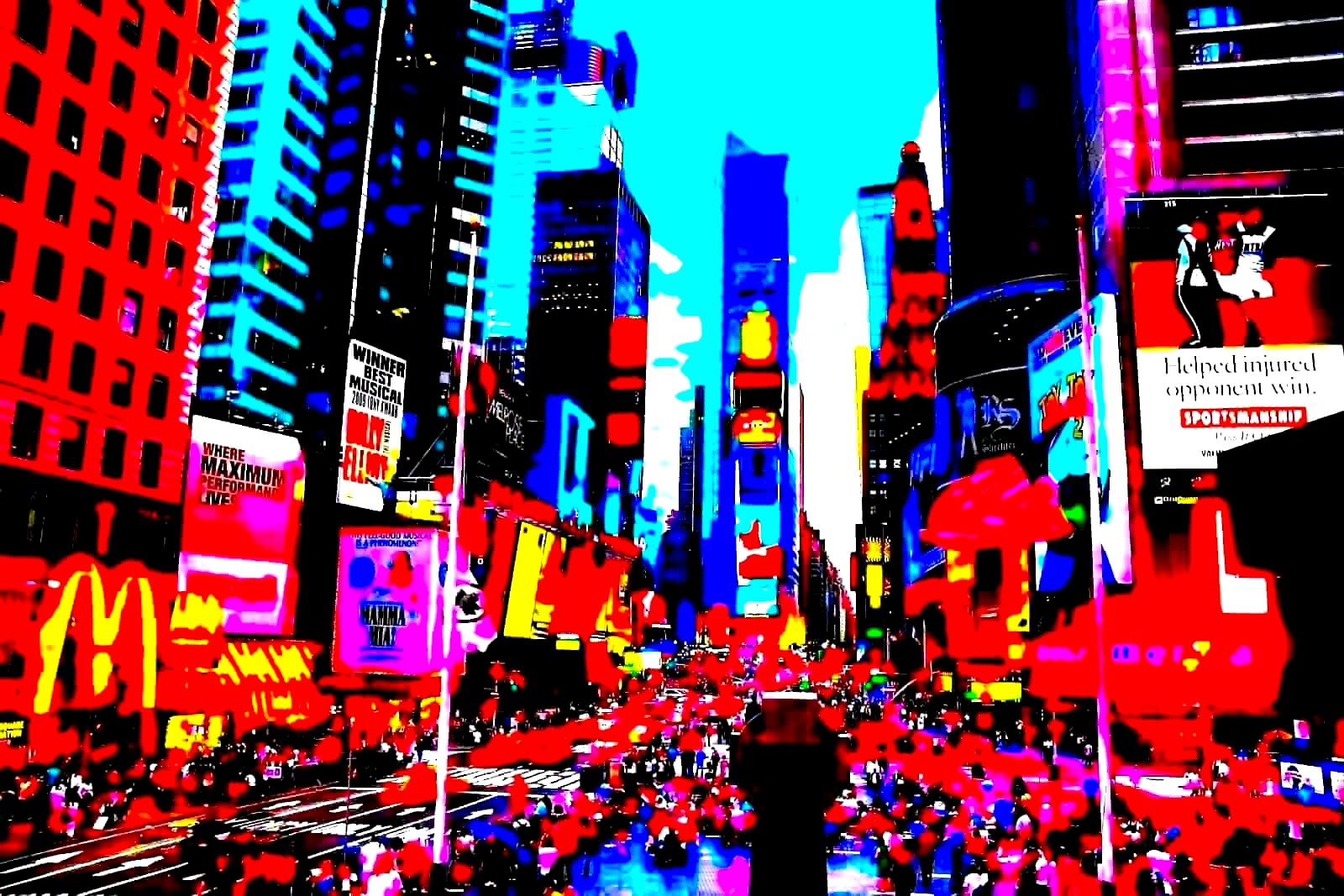 The financial district skyline of lower Manhattan at dusk