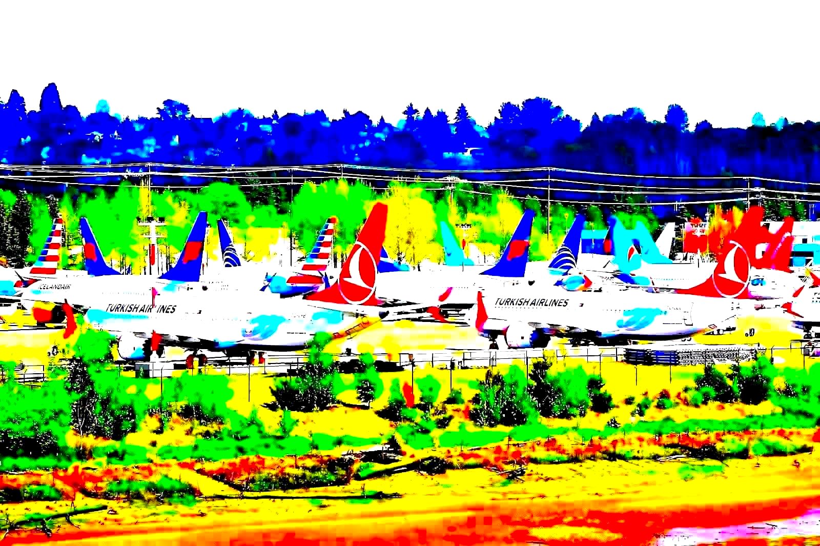 Boeing commercial aircraft at airport gate during boarding operations