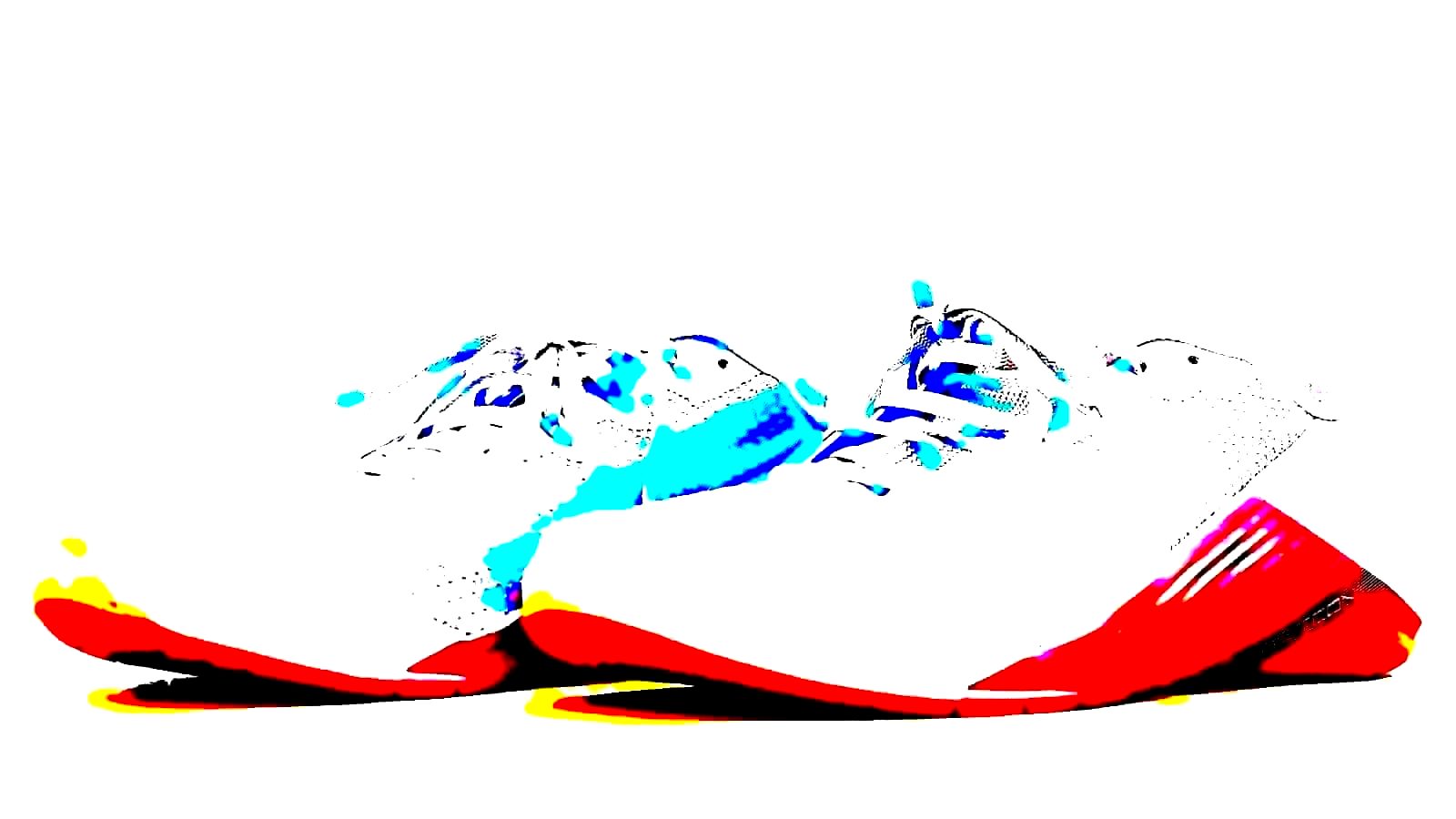 Nike athletic shoes on a store display