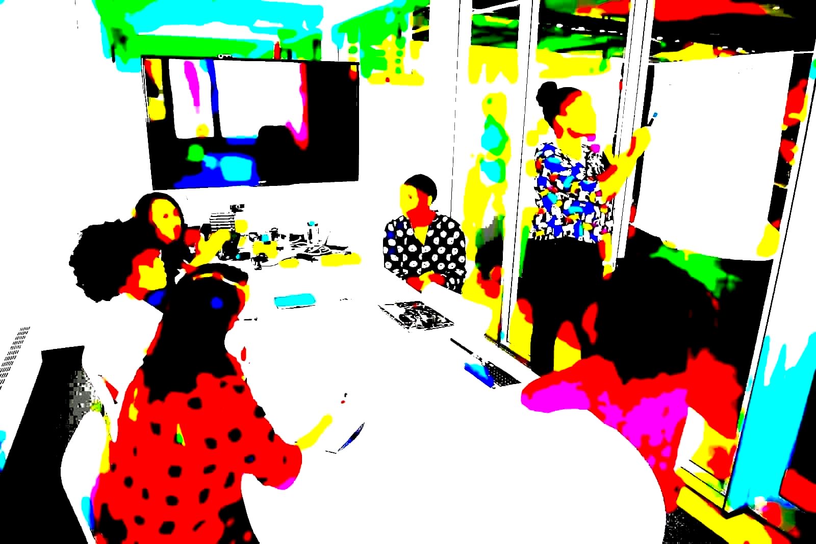 Diverse office team in an open workspace