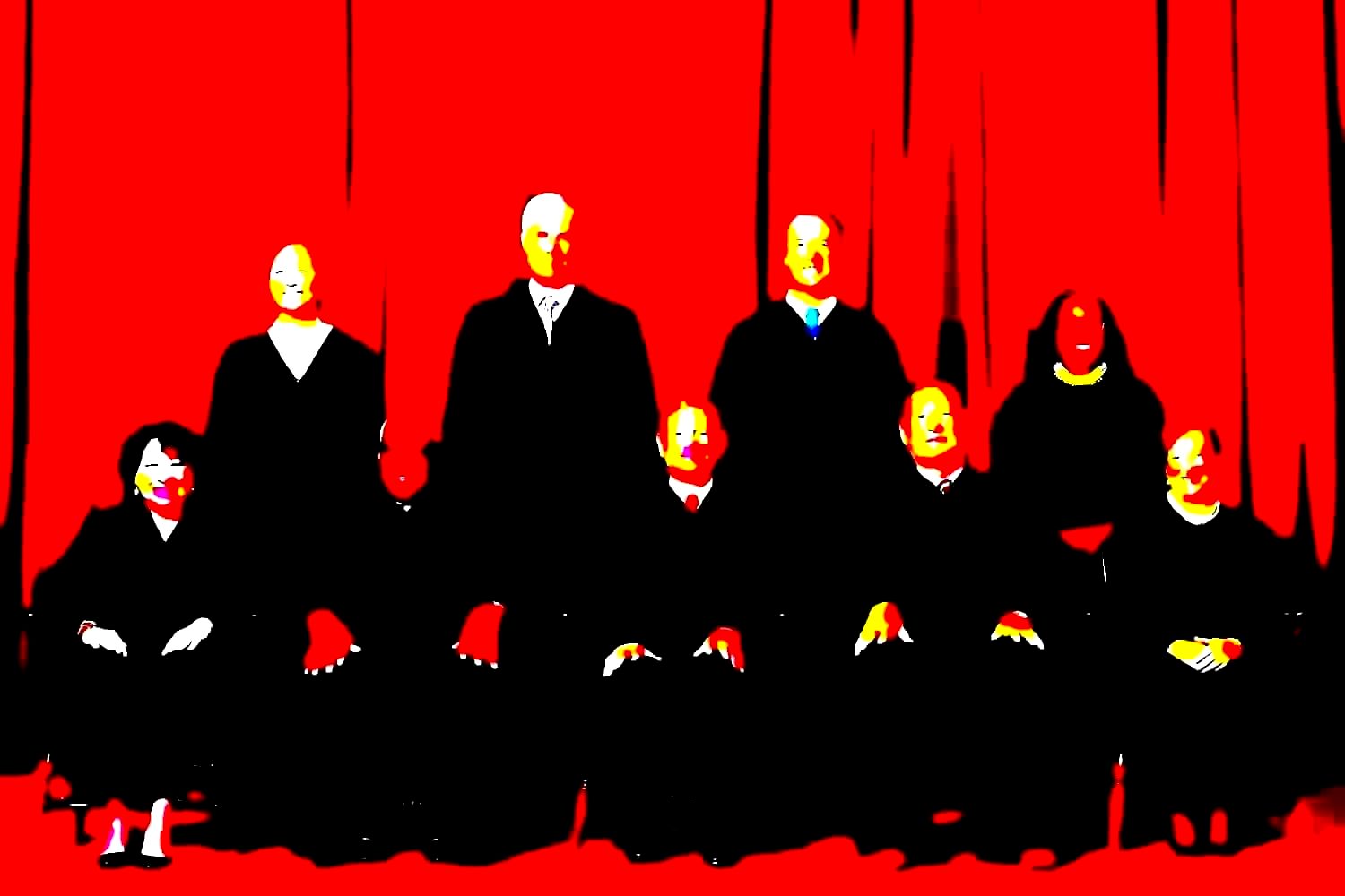 The United States Supreme Court bench with the Roberts Court justices